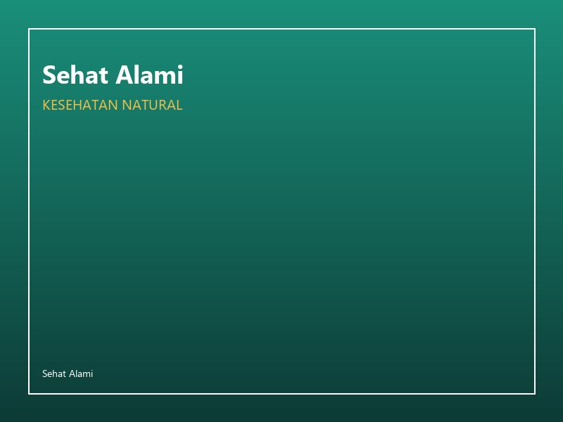 Sehat Alami — produk kesehatan natural